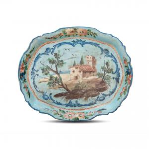 Piccolo vassoio veneziano in legno laccato